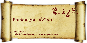 Marberger Éva névjegykártya